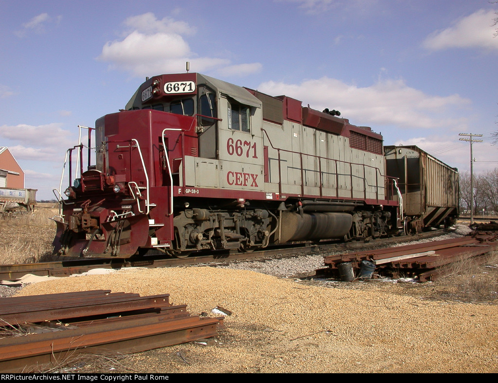 CEFX 6671 GP38 3 Ex SP EMD GP35 At Davis Junction cefx-6671-gp38-3-ex-sp-emd-gp35-at-davis-junction